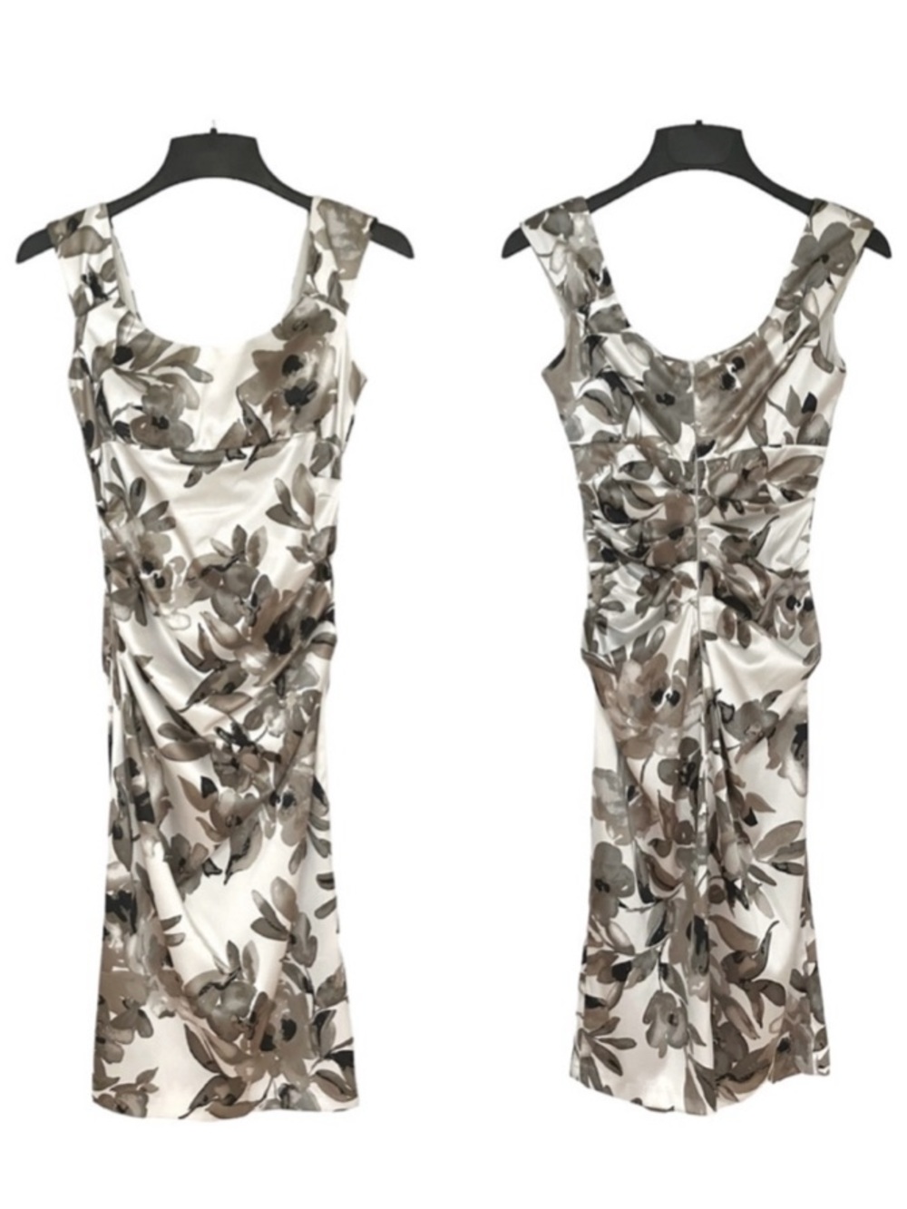 London Times Ruched Midi Dress